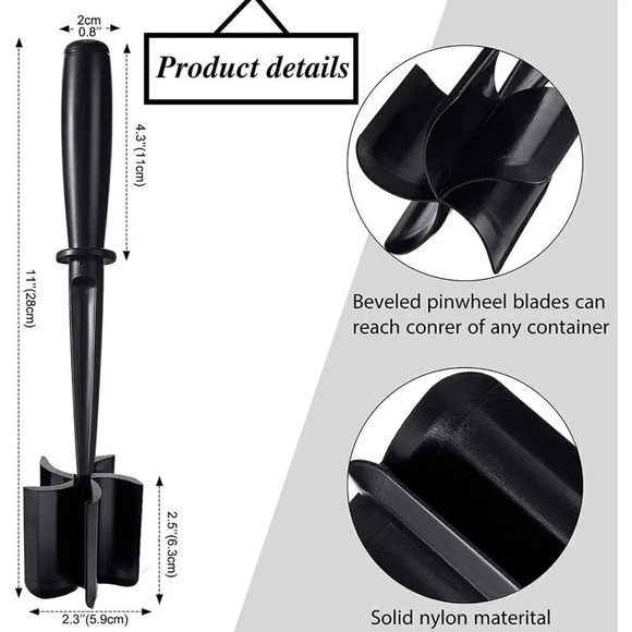 Versatile Nylon Non-Stick Ground Beef Masher with 5-Blade Head Dishwasher - Picture 2 of 9